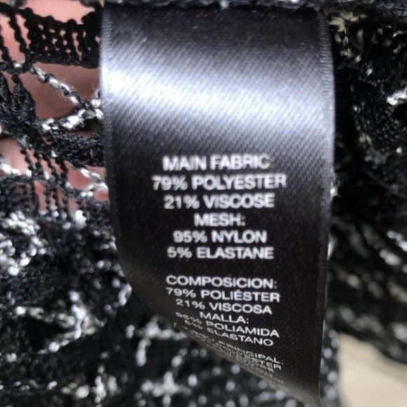 Chico’s Open Weave Kimono, Sequins Black/White Weave, Chico's Size 0 Reg 4/6 - Picture 6 of 6